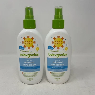 Spray protector solar para bebés Babyganics FPS 50 | Protección UVB UVA | Paquete de 2 fl oz Foto 1 de 4