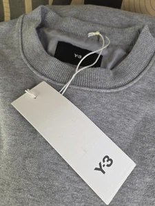 New Adidas Y-3 Yohji Yamamoto Sweatshirt Mens XS French Terry Crew Gray IB4798 - Picture 1 of 8