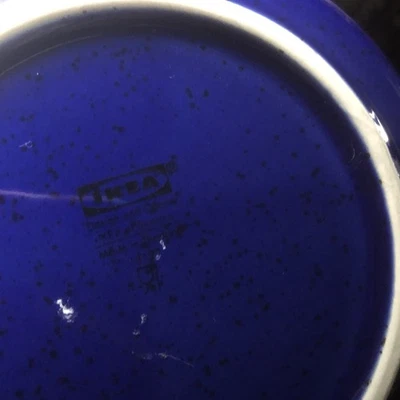 Ikea 12 inch Cobalt Ceramic blue serving Mixing bowl with pour spout - Image 1 of 2
