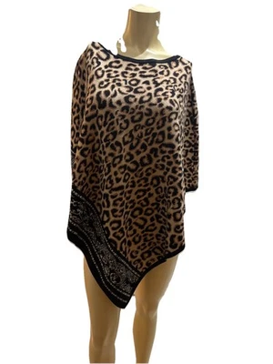 Chico’s Women’s Animal Print Poncho - Kimono Style -S/M - Image 1 of 4