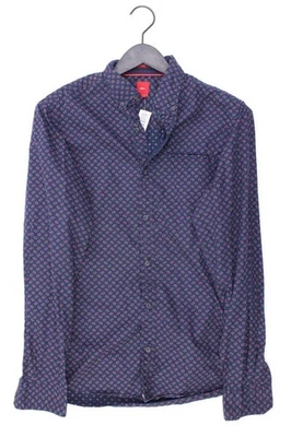 ⭐ s.Oliver camicetta per uomo taglia 46, S blu di cotone ⭐ - Immagine 1 di 4