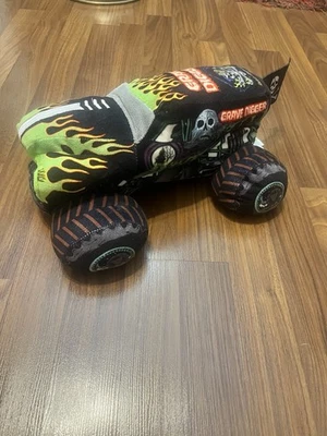 MONSTER JAM GRAVE DIGGER PLUSH PILLOW SIZE 13X10X7 LOOKS GREAT - Image 1 of 4