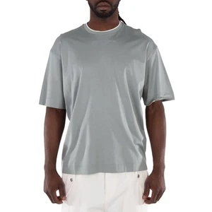 Emporio Armani Silver Logo Embroidered T-Shirt - Picture 1 of 6