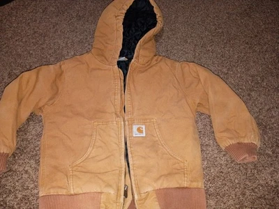 Carhartt Youth Hooded Farm Work Lined Heavy Durable Jacket 13706 Size Small 7/8 - Image 1 of 4