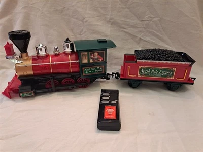North Pole Express Locomotive Engine & Coal Tender w/ Remote Eztec G Scale - Image 1 of 4