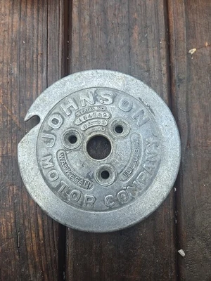 Antique Johnson Outboard  Oa55 Rope Start Pulley Cover - Image 1 of 3