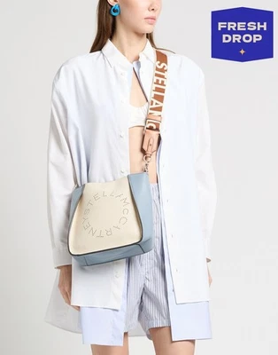 RRP€615 STELLA McCARTNEY Eco Leather Crossbody Bag Perforated Logo Made in Italy - Image 1 of 4