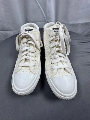 NUEVO SIN ETIQUETAS Converse CTAS Madison Mid Crochet Tejido Encaje Garceta/Vintage Blanco Talla 7 Foto 1 de 4