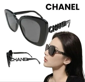 CHANEL black logo sunglasses Brand new never used from Japan - Picture 1 of 3