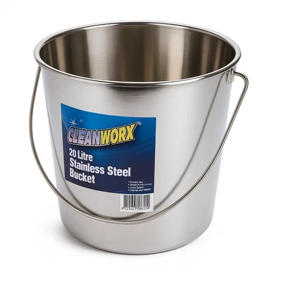 Stainless Steel Bucket with Handle 9Ltr Heavy Duty Quality 9L Marine Pail - image 1 of 4