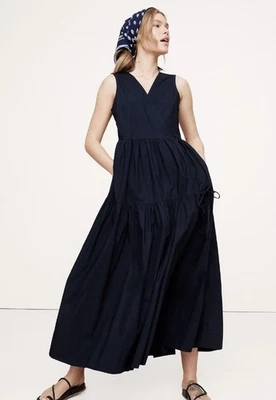 BANANAREPUBLIC хлопок поплин надежном макси платье новый с Ярлыками - маленький темно-синий #743534 - Изображение 1 из 4