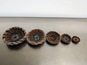 Vintage Mini Indianer Tohono O'odham Miniatur Pferdehaar Korb Weben - Bild 1 von 14