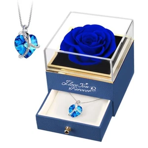 Preserved Real Blue Rose, Forever Flowers Gifts for Mom Grandma Wife Girlfrie... - Picture 1 of 9