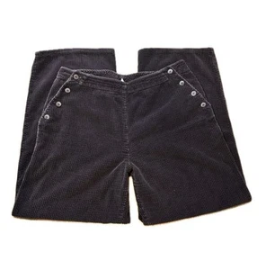 Vintage J.Jill Corduroy Pants, Sailor Button Front Panel Women's Size 14 Tall - Picture 1 of 9