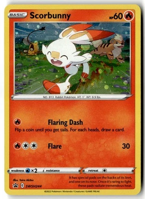 Scorbunny -  (Cosmos Holo) Promo SWSH: Sword & Shield Promo Cards SWSH244 NM - Image 1 of 2