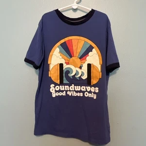 Camisa corta Sound Waves Good Vibes Old Navy para niños talla XL otoño estilo vintage azul - Imagen 1 de 5