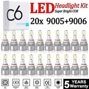 20x Combo 9005+9006 LED Headlight Fog Light Kit High Low Beam Bulbs 6500K White - Picture 1 of 12