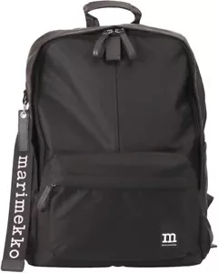 MARIMEKKO Backpack for Women Zip Top Backpack Solid Nylon 93325 009 Black New - Picture 1 of 7