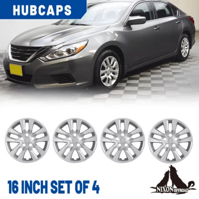 Paquete de 4 cubiertas de rueda de laca plateada para tapacubos Nissan Altima 2013-2018 sedán de 16" Foto 1 de 4