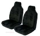 For Toyota C-HR - Front Pair of Luxury Plain Black Faux Fur Car Seat Covers
