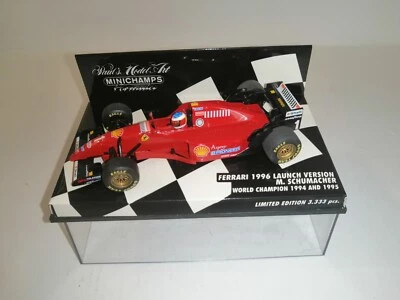 FERRARI 1996 LAUNCH VERSION M.SCHUMACHER MINICHAMPS SCALA 1/43 REF.510 964391 - Immagine 1 di 2