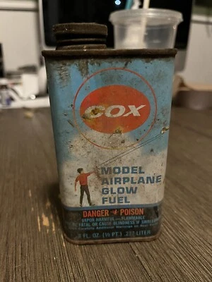 COX THIMBLE DROME AIRPLANE EMPTY GLOW FUEL CAN 1960s - Image 1 of 4
