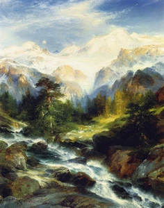 Thomas Moran In the Teton Range Canvas Print 16 x 20 - Picture 1 of 4