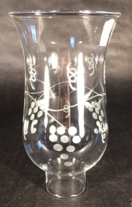 Clear Grapes Glass Hurricane Lamp Shade Candle Chandelier Light, 3 1/2" x 6 1/2" - Picture 1 of 4