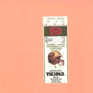 Talón de boleto Jerry Rice Steve Young de los Minnesota Vikings NP San Francisco 49ers 1997 - Imagen 1 de 1
