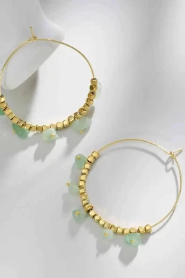Turquoise Stainless Steel Hoop Earrings - Image 1 of 4