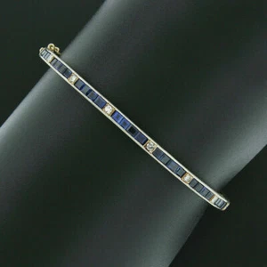 7.60Ct Princess Cut Simulated Blue Sapphire Pretty 925 Silver Gold Plated - Picture 1 of 4