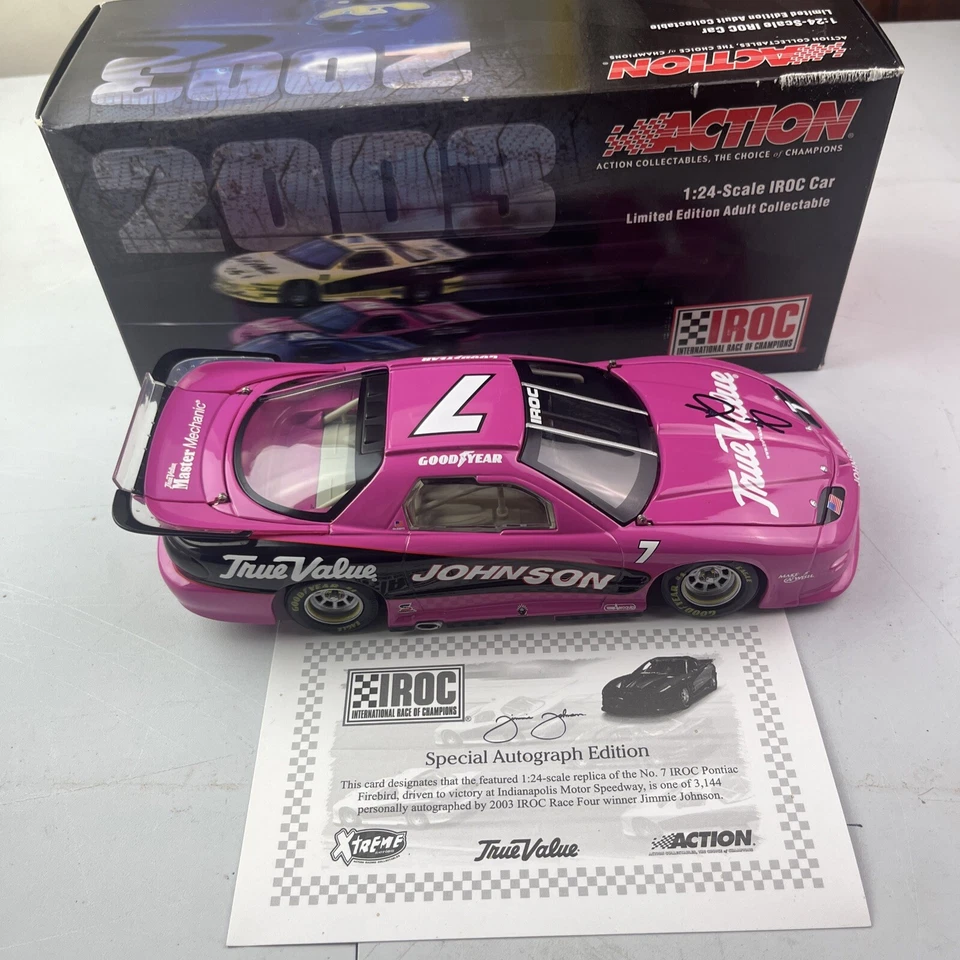 2003 吉米·约翰逊 #7 亲笔签名 IROC Brickyard 赢得庞蒂亚克 FIREBIRD XTREME — 第 1/4 张图片