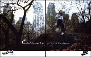 NIKE AIR Running Shoes - Never Stop -Original 1988 Vintage Print Ad 2 Pages!! - Picture 1 of 1