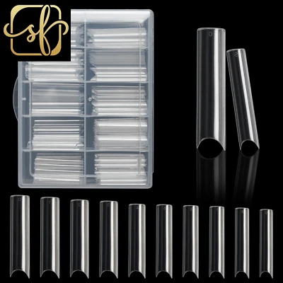 100Pcs/Box XXL Extra Straight Nail Tips Long Square Coffin False Nails C Curved  - Image 1 of 4