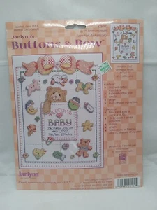 Janlynn KNÖPFE & SCHLEIFE Geburtsanzeige Kreuzstich-Set #23-102 - Neu in Verpackung - Bild 1 von 4