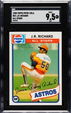 ⚾️ 1980 Topps Pepsi-Cola All-Stars #21 J.R RICHARD SGC 9.5 - highest graded 