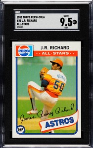 ⚾️ 1980 Topps Pepsi-Cola All-Stars #21 J.R RICHARD SGC 9.5 - highest graded 