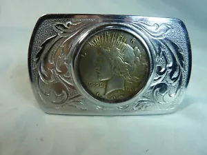 Vintage Authentic 'Liberty Peace 1922 Silver Dollar' Belt Buckle - Picture 1 of 4