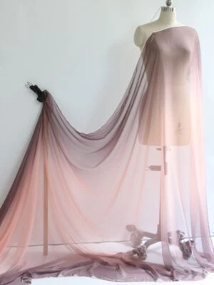 1 Yard Thin 30D Ombre Chiffon Fabric Soft Dancing Scarf Gauze Material Gradient - Image 1 of 4