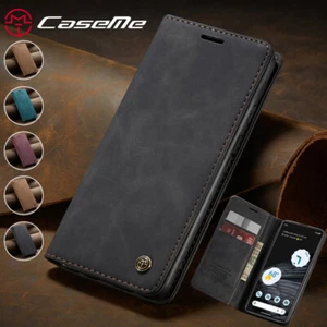 Magnetic Wallet Case Leather Flip Cover for Google Pixel 6A/7A/8A/9A/6/7/8/9 Pro - Picture 1 of 25