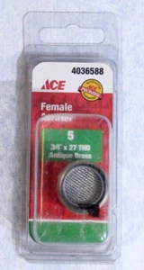 Antique Brass Aerator, Slotless, Chrome-Plated, 3/4-In. x 27 Female Thread - Picture 1 of 5