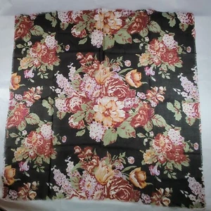 Women's Vintage Glentex Japan Pink Floral Bouquet Square Scarf 30In Acrylic - Picture 1 of 9