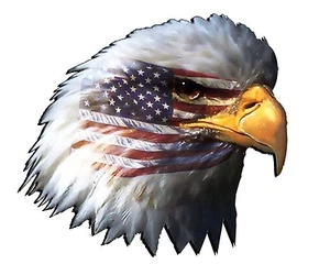 American Flag Eagle Head Large decal is 10"X 9" in size - Picture 1 of 2