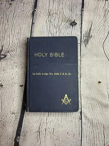 Vintage Bibel in Freimaurerei Freimaurer hilft LaSalle Loge Nr. 1049 F. & A. M. - Bild 1 von 13
