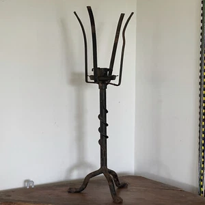 "Candelabro forjado a mano primitivo pie de garra de hierro forjado - necesita sombra 18,5""" - Imagen 1 de 6