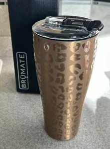 Brumate NAV XL 32 oz TUMBLER Hot/Cold Cup Gold Leopard New in Box - Picture 1 of 15