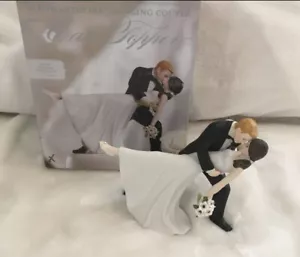 WeddingStar A Romantic Dip Wedding Cake Topper Brunette Bride Blonde Groom NEW - Picture 1 of 3