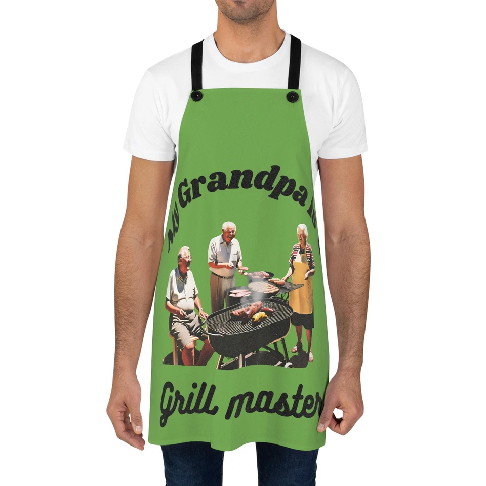 Apron, Grill Master Grandpa, Xmas gift, Barbecue Chef Apron, Father's Day - Image 1 of 1