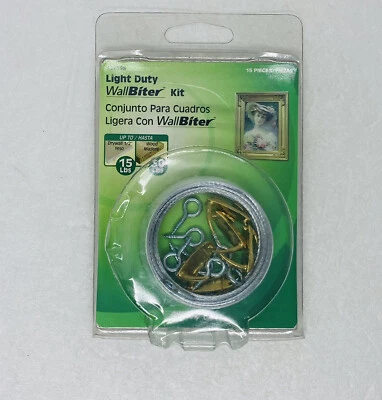 Alambre de anclaje Hillman 15 lb. Kit para colgar cuadros Wallbiter capacidad 122395 17 Foto 1 de 4