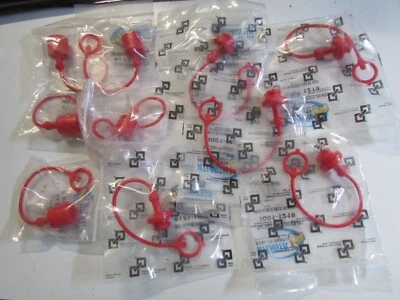 Hydraulic quick coupling dust plug 1/2" fit female and male end 5 pack red - Image 1 of 2